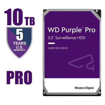 Western Digital Purple Pro 10TB Surveillance Hard Drive 3.5'' WD101PURP