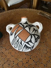 Ceramic Acoma Canteen E Histia  Eva Histia 13h'x9.5'w
