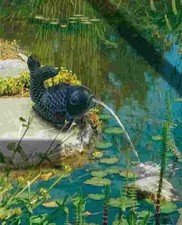 Heissner Teichfigur mit Speierfunktion Fisch 18 x 16 x 13 cm  Teichfigur