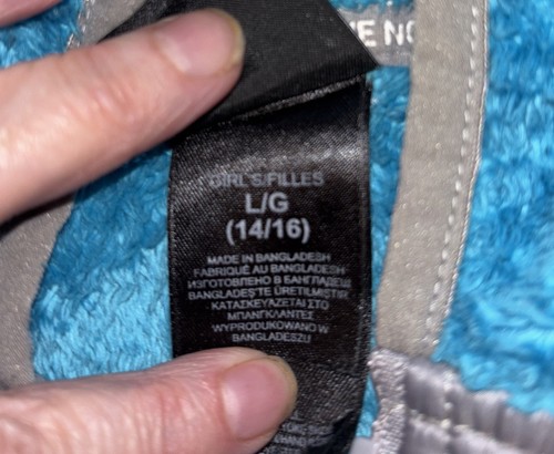 THE NORTH FACE GIRLS' OSO Zip Hooded Turquoise JACKET Sweater-14/16 Youth - Picture 3 of 10