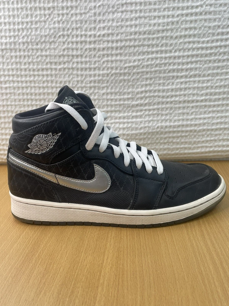 Air jordan 1 silver and black sale