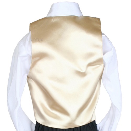 23 Color Satin Vest + Bow Tie set for Infant Toddler Boy Formal Tuxedo Suit S-7 - Picture 24 of 48
