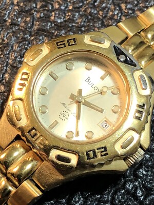 Bulova-Swiss Marine Star Watch Gold/Silver Vintage Bulova Marine Star Ladies 29mm Watch Silver & Gold  main image 4
