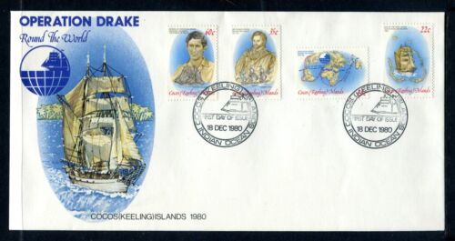 1980 Cocos Island Operation Drake Round The World FDC - Picture 1 of 1