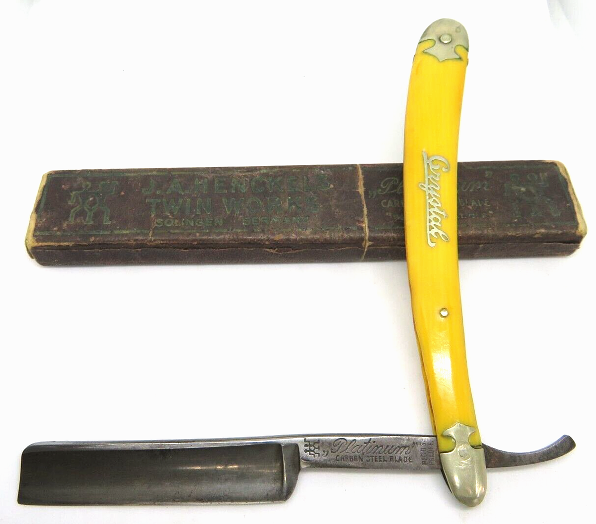 J. A. Henckels Twin Works #401 Platinum Straight Razor Solingen
