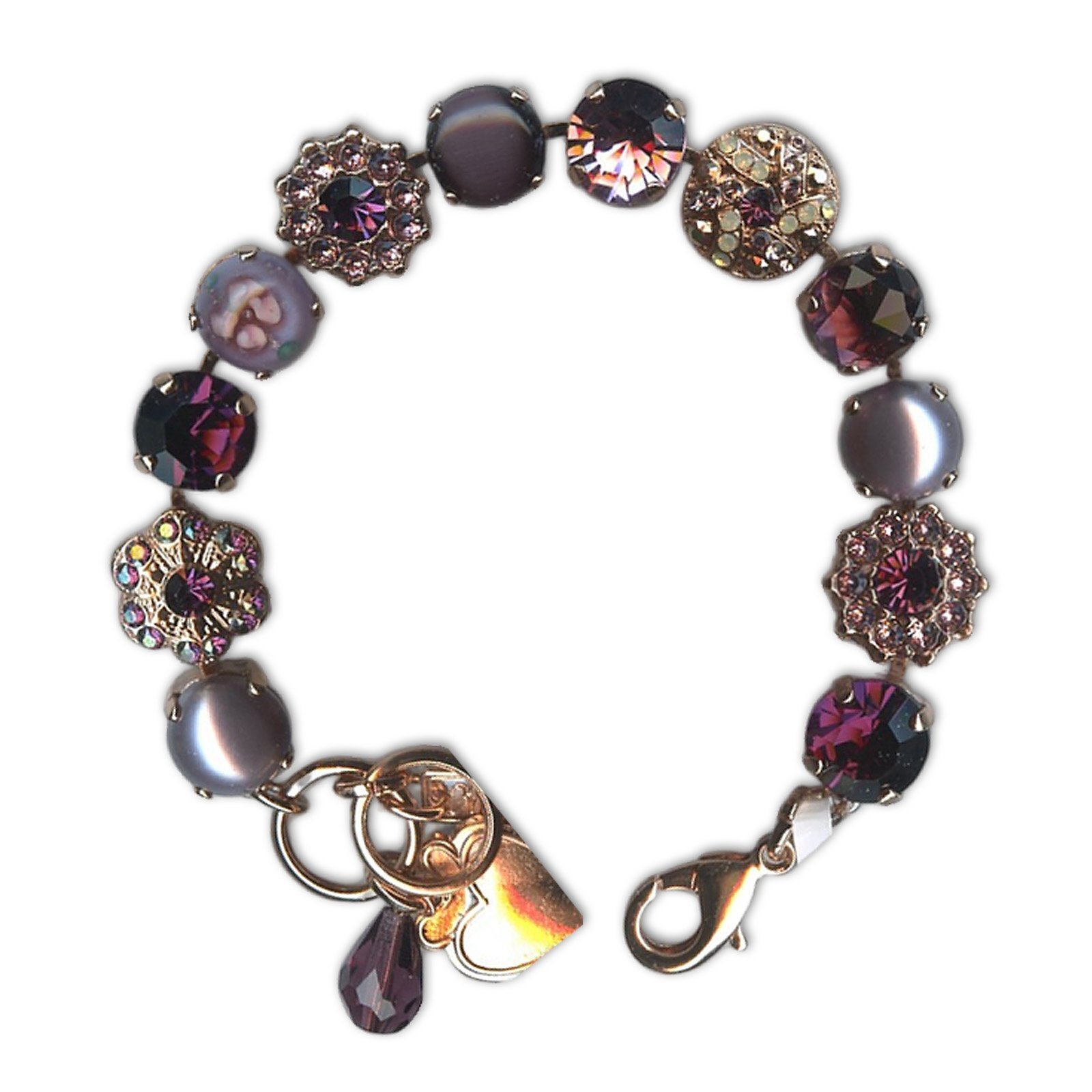 Bracelet by Mariana Woman Glamorous Pearl and Amethyst Swarovski ...