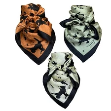 Wyoming Traders Wild Rag 34 Inch 42 Inch Cowboy Silhouette Silk Scarf Bandana