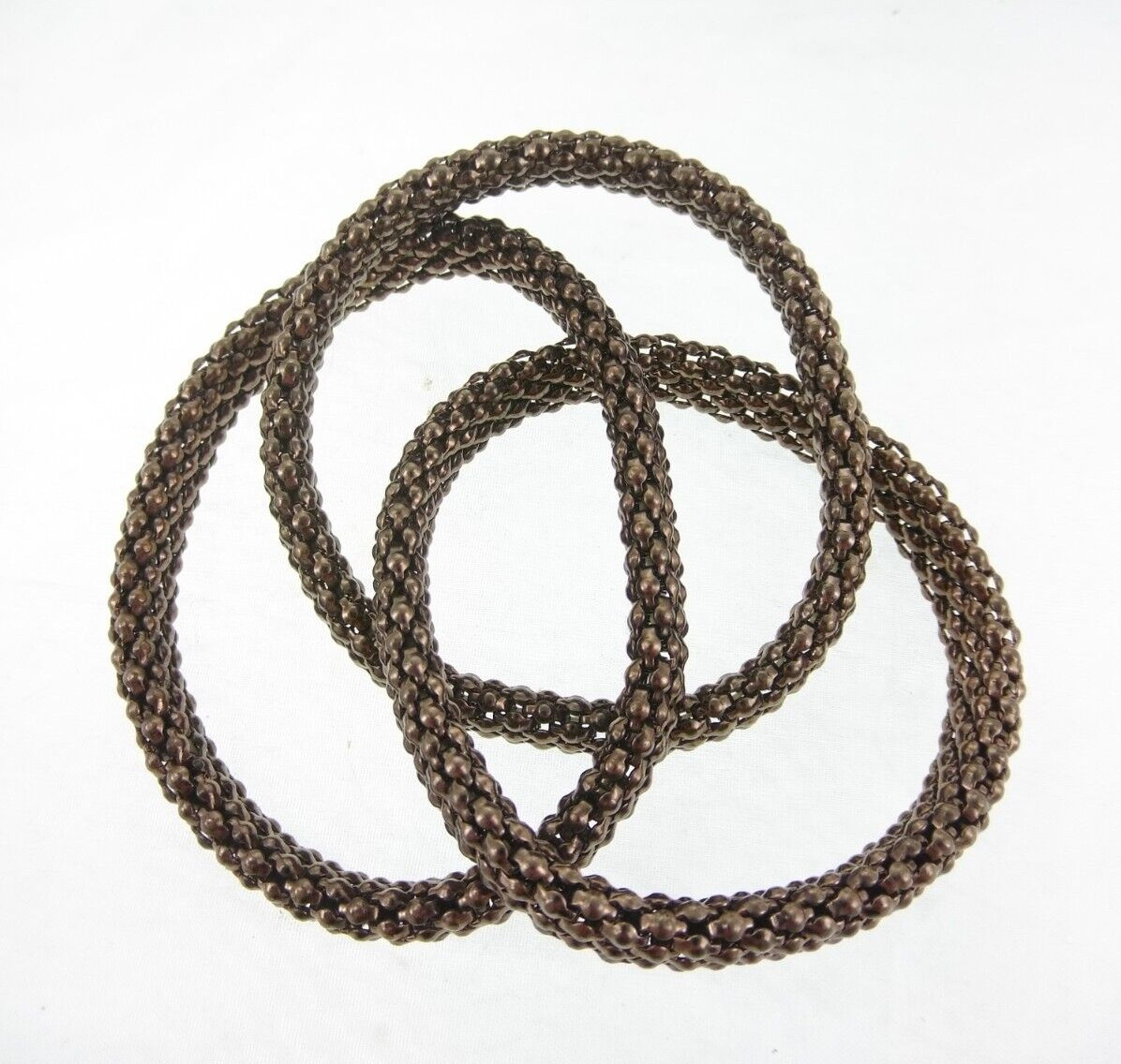 2pc Set Interlocking Bronze & Gold-Colored Stretc… - image 2