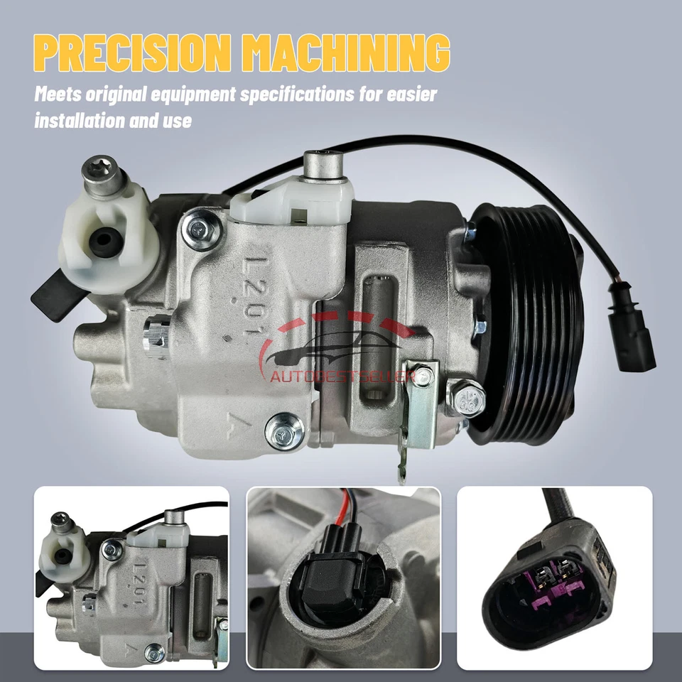 AC Compressor For VW Volkswagen Polo Audi A2 Skoda Seat 6Q0820803G 6Q0820803J Foto 3 de 4