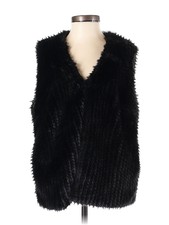 Rebecca Elliot Women Black Faux Fur Vest S