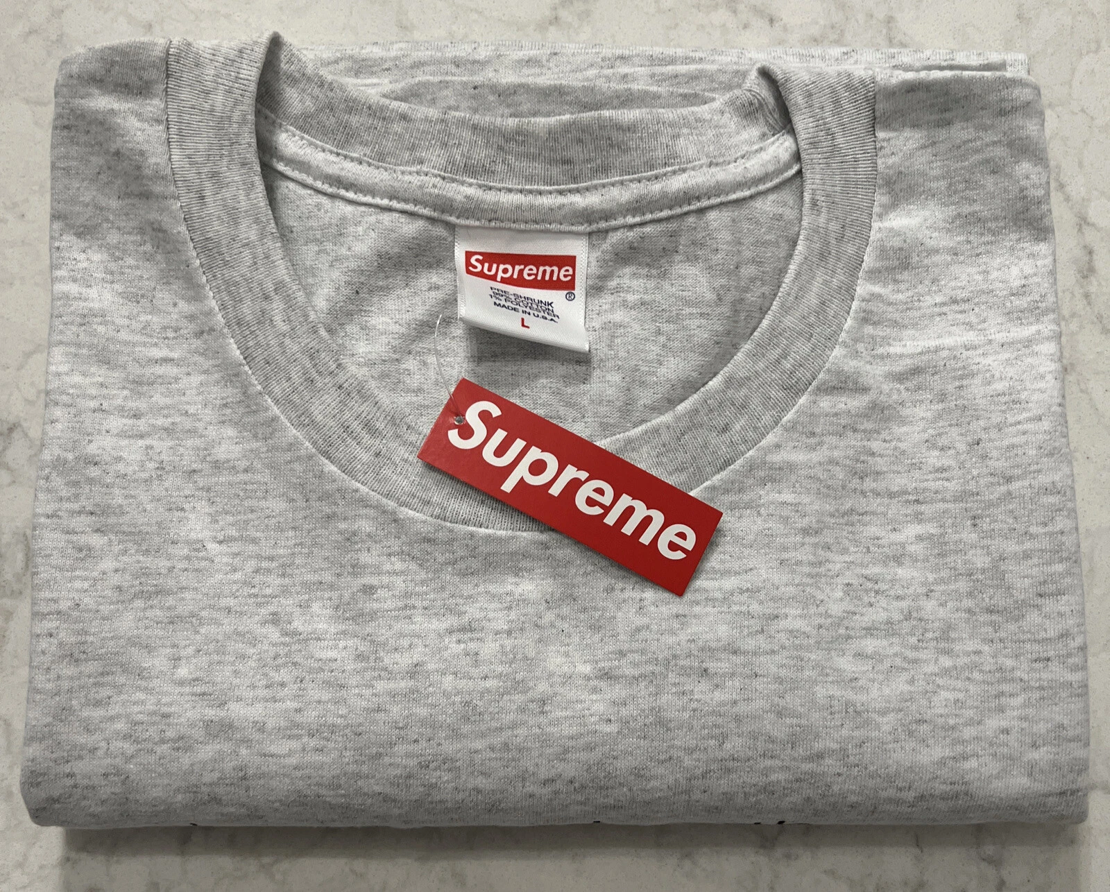 Tee shirt Supreme Heaven And Earth gris cendre FW19 taille L neuf étiquettes EXPÉDIÉ MAINTENANT