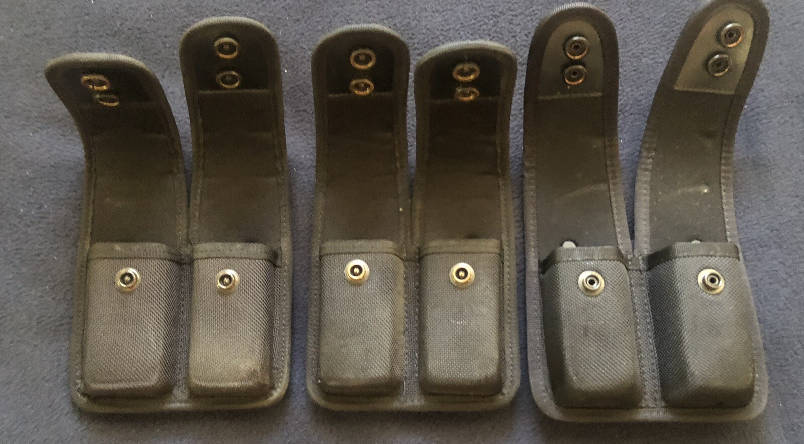 x3 Double Magazine Pouch (Galls & Blackhawk) Black Nylon Snap Pouch-image