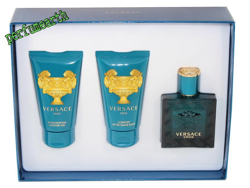 Versace Eros 3 Pcs Set By Versace 1.7/1.6 oz. Edt Spray For Men