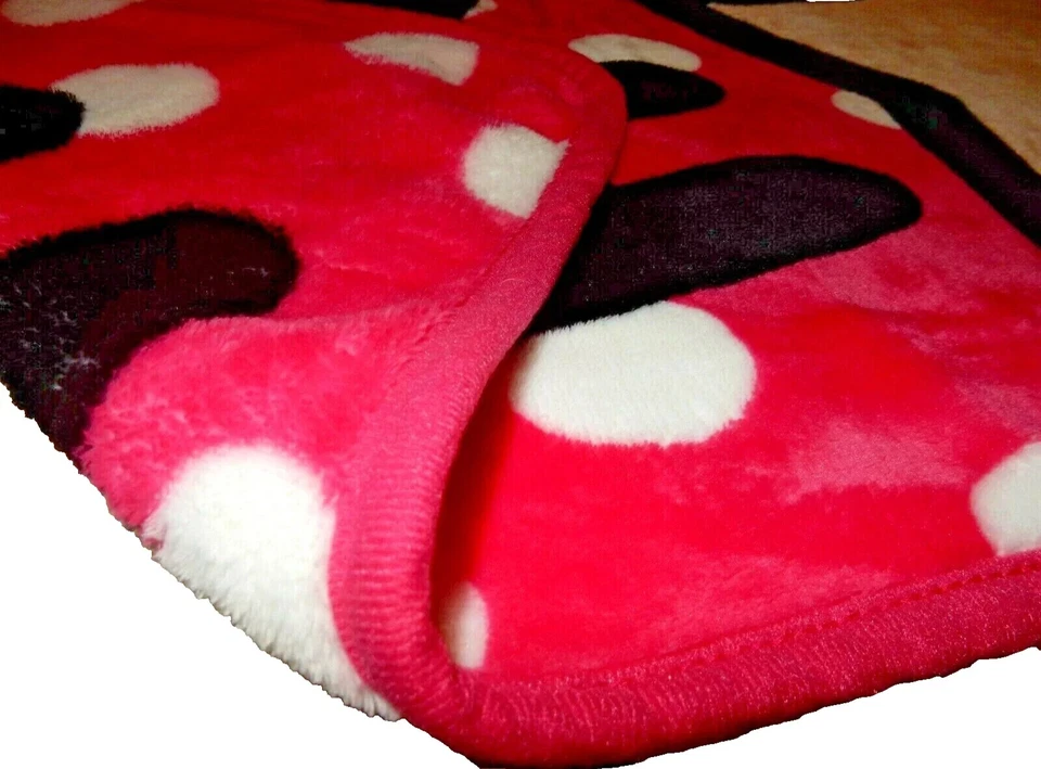 2J!WOW! Manta de felpa sedosa Minky 40x50 HELLO KITTY rosa lunares Foto 2 de 2