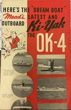 1938 MEAD Boats And Ki-Yak Catalogue, Foldable Advertisment, Vintage Watercraft