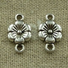Free Ship 240 pcs tibetan silver flower connectors 17x10mm L-3502