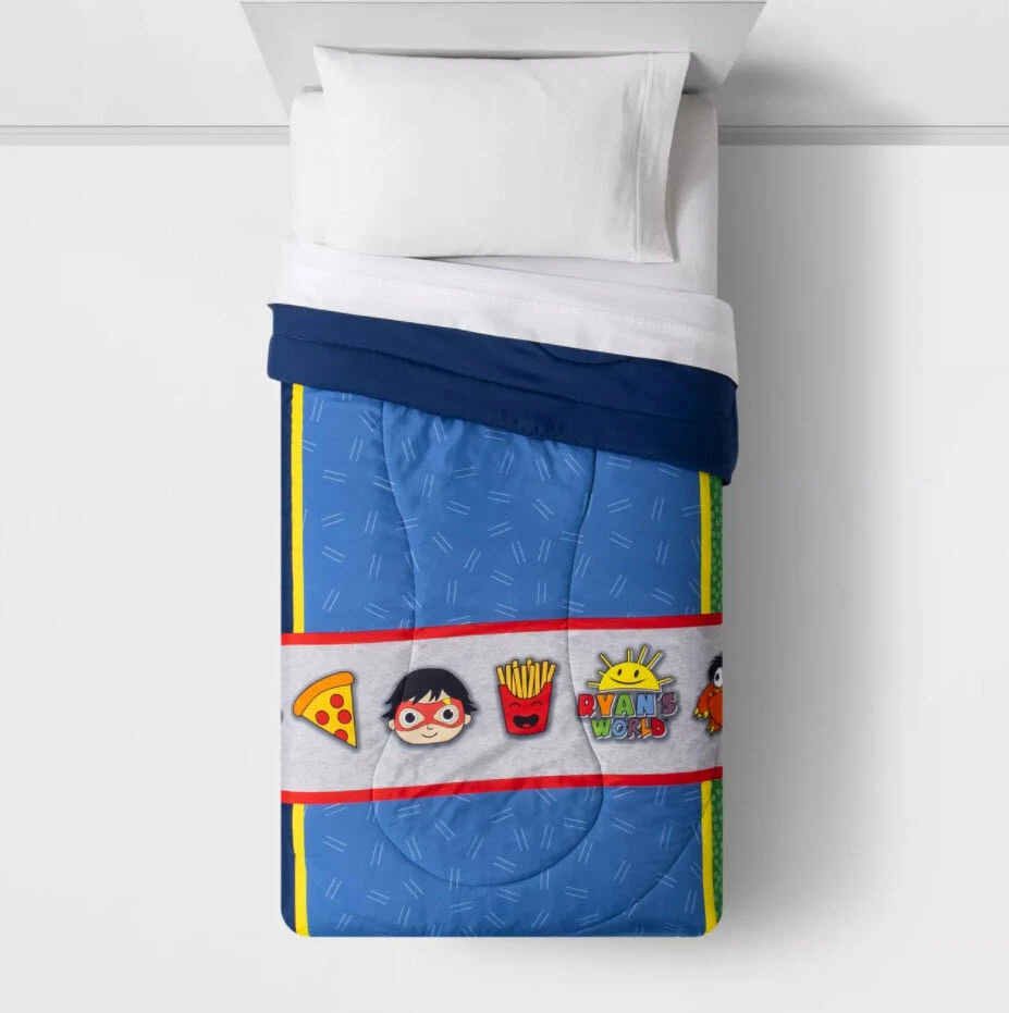 6 Pieces - RYAN'S WORLD Comforter + Sheet Set + Blanket + Red TITAN Plush - TWIN - Image 3 of 4