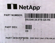 NetApp DiskShelf DS2246 with 24 x 1.2TB Hard Drives X425A-R6 DS2246-28.8TB-QS-R6