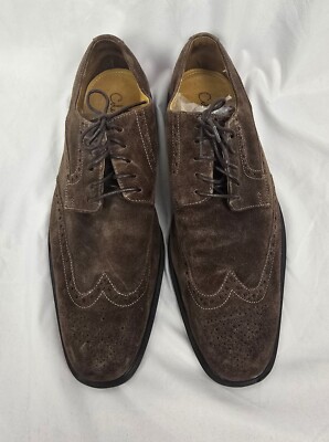 Cole Haan Suede Wingtip Laced Brown Suede Loafer Shoes sz  display picture 3