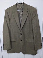 Lauren Ralph Lauren Blazer Men's 42L Brown Gray Silk Blend Single Breasted