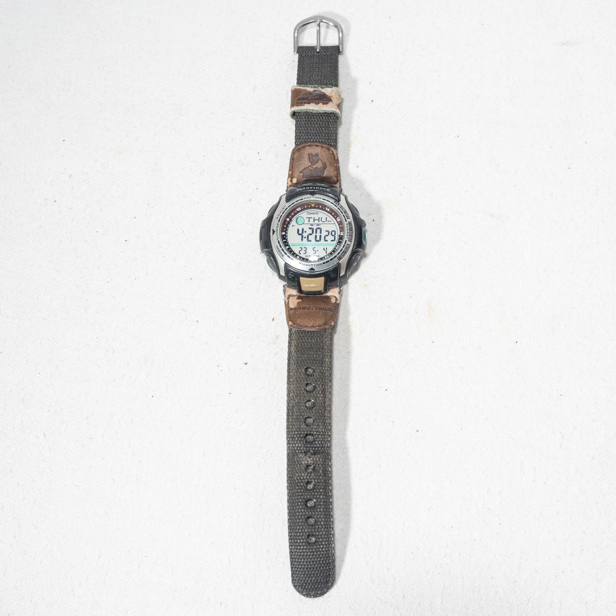 Casio Pathfinder 2632 Digital Watch Fishing Timer Tested Working Well