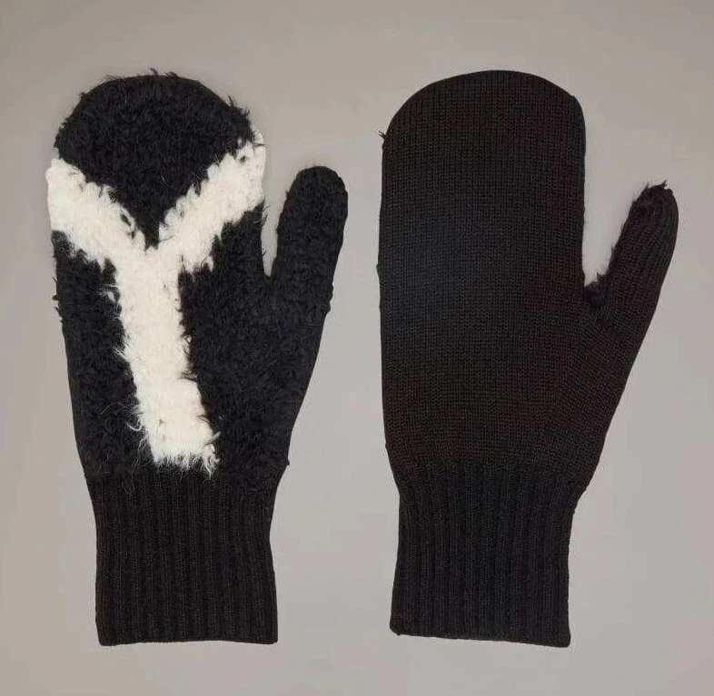 Y-3 YOHJI YAMAMOTO X ADIDAS BLACK LOGO UNISEX MITTENS GLOVES IJ9873 NEW ‘23 SZ M