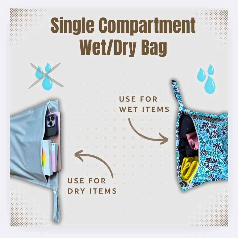 Bolsa seca húmeda impermeable lavable reutilizable para traje de baño viaje playa piscina pañales Foto 3 de 4