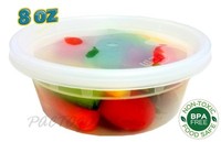 Pcm 8 Oz. Heavy Duty Round Deli Food Soup Plastic Container W/lid 100% Bpa Free Pcm 8 Oz. Heavy Duty Round Deli Food Soup Plastic Container W/lid 100% Bpa Free