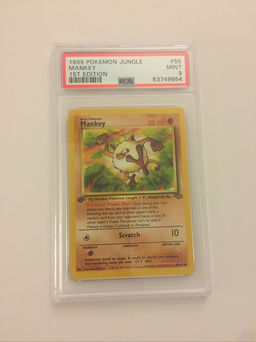 1999 Pokemon Jungle 1st Edition Mankey 55/64 PSA 9 | eBay