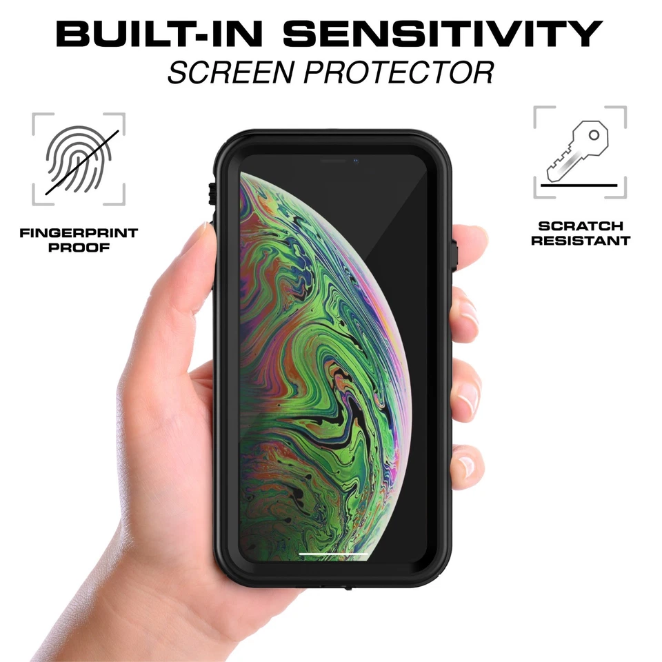 For iPhone Xs Max / Xs  Waterproof Case Shockproof Protector with Kickstand - Image 3 of 4