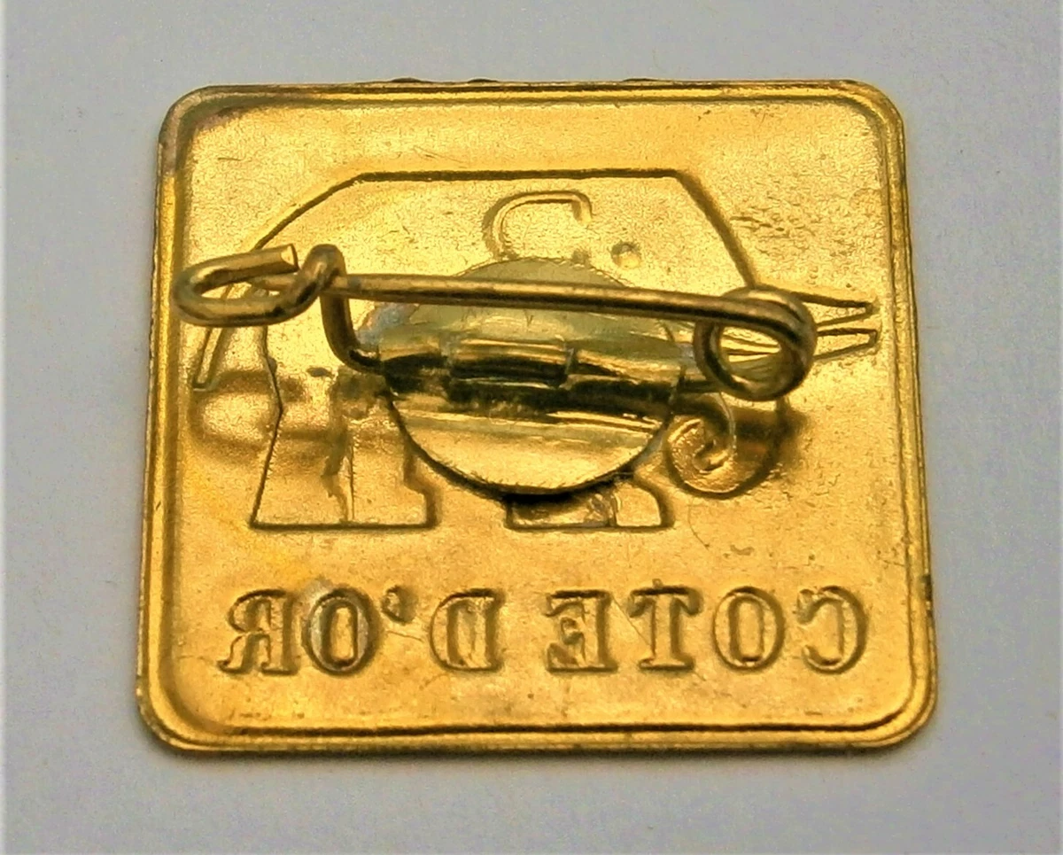 J480 Enamel Gold tone Cort D or Chocolate Elephant brooch badge