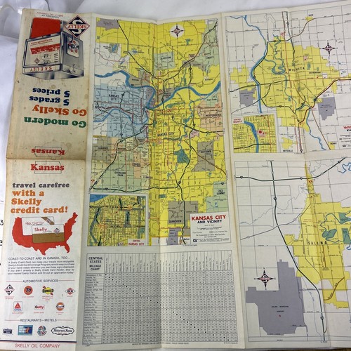 Kansas Road Map Vintage 1960 Skelly Oil 5 Grades Prices Go Modern - Picture 7 of 7
