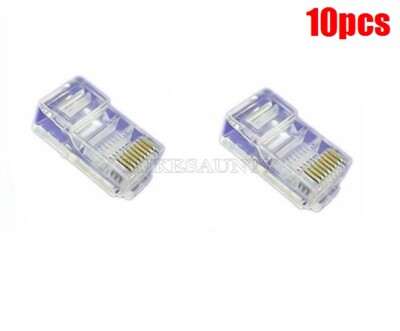 10Pcs RJ45 CAT5 CAT5E 8P8C Modular Network Cable End Plug Lan Connector Ic Ne we