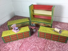 Vintage Grocery Store Play Set Cardboard Supermarket Deli W/ Scale Paper Roll