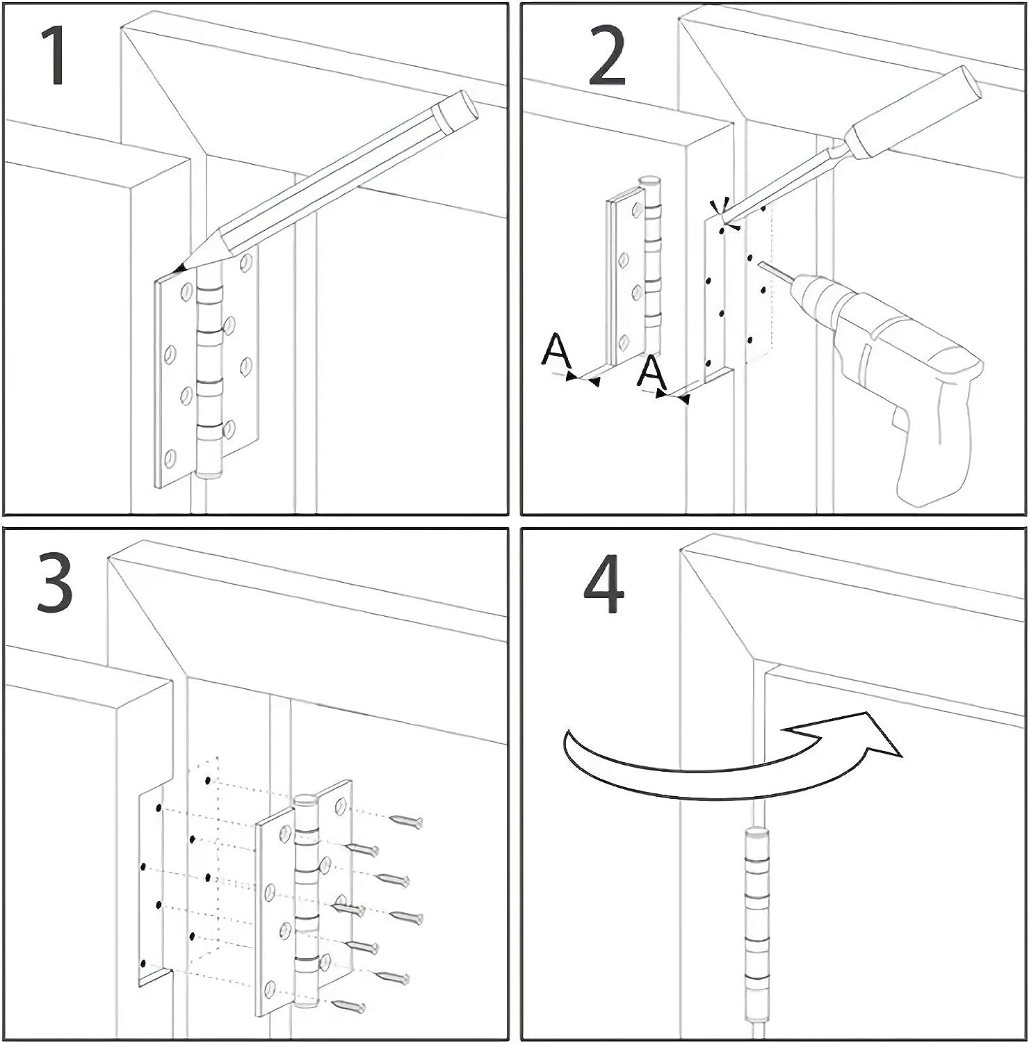 18 Pack Nickel Door Hinges Brushed Nickel 3 1/2 Interior Door Hinges Satin Ni...