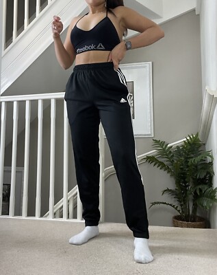 Adidas Skinny Fit Track Pants S 8-10uk Vintage Activewear Adidas Skinny Fit Track Pants S 8-10uk Vintage Activewear