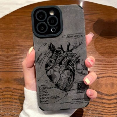 Full Coverage Shockproof Heart Analysis Flip Faux Leather Case for iPhone