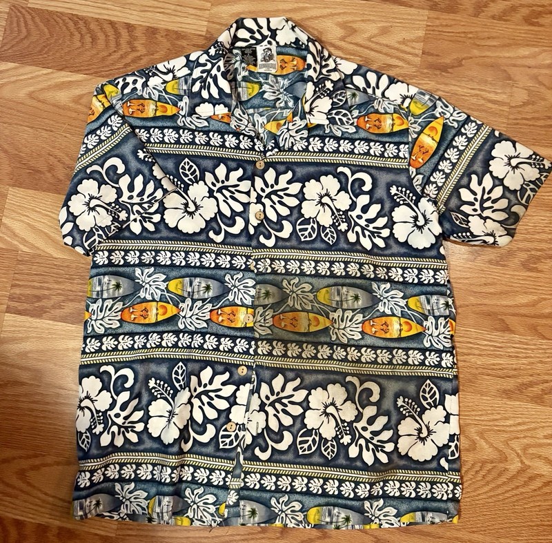 Great Summer Casual Wear!  Kennington LTD Hawaiian Shirt Button-up Men's L
