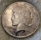 1924 Silver Peace Dollar ,Circulated with Sharp Detail