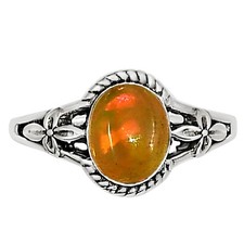 Natural Ethiopian Opal 925 Sterling Silver Ring s.7 Jewelry R-1300