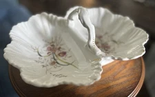 Antique KPM Floral Gold Gilt Divided Handled Porcelain Serving Dish