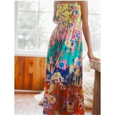 Anthropologie floral maxi dress womens small