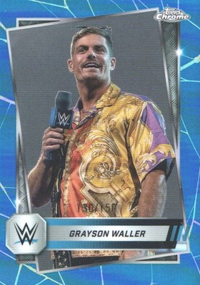2025 Topps Chrome WWE Trading Cards Blue Refractors #13 Grayson Waller /150