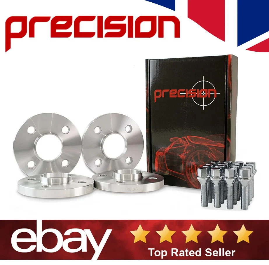 PRECISION Alfa Romeo Mito Wheel Spacers 15mm with Bolts Hubcentric for Alloys (2x Pairs)