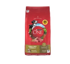 Purina ONE SmartBlend Natural Lamb and Rice, Adult Dry Dog Food, 44 lbs. 1.90 per pound