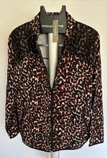 CHICO'S Zenergy Leopard Animal Print Jacket Plus Size 3 Full Zip NWT