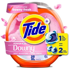Tide Power PODS with Downy Soft, April Fresh Scent 25 Count,NEW