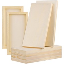 Wood Panels 8 Pack 6x12 Inch Unfinished Canvas Art Acrylic Oil Painting DIY