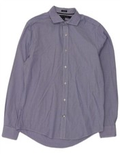 Tommy Hilfiger Mens Custom Fit Shirt Small Blue Houndstooth Cotton Classic DJ15