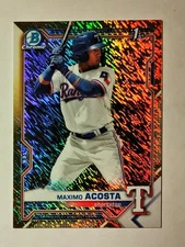 Maximo Acosta 2021 1st Bowman Chrome #BCP-7 Prospect GOLD Shi REFRACTOR 41/50 i6
